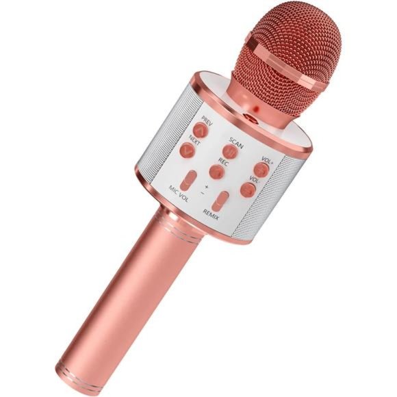 Kids Microphone for Singing, Wireless Bluetooth Karaoke Microphone for Adults - Picture 1 of 6
